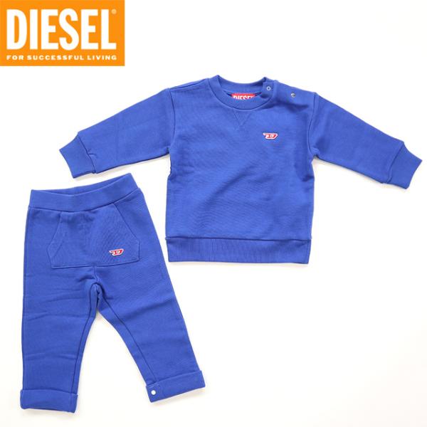 ディーゼル（DIESEL BABY）ベビー 訳あり セットアップ ブルー系 　胸にロゴ刺繍 （サイズ...