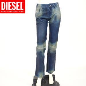 ディーゼル（DIESEL）レディース 訳あり ロングパンツ ブルー系 　レザー使い （サイズ/36）*cl0086｜e-warehouse