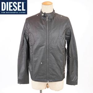 ディーゼル（DIESEL）メンズ 訳あり ブルゾン ブラック系 　ライダースジャケット風 裾にロゴマーク （サイズ/46/48）*cm0013｜e-warehouse