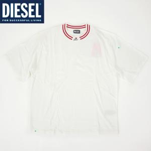 ディーゼル（DIESEL）メンズ 訳あり Tシャツ 半袖 ホワイト系 　首元にロゴ刺繍 （サイズ/S/L）*cm0062｜e-warehouse