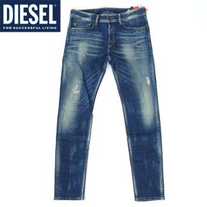 ディーゼル（DIESEL）メンズ 訳あり ジーンズ ネイビー系 　ダメージ加工 ボタンフライ （サイズ/32）*cm0086｜e-warehouse