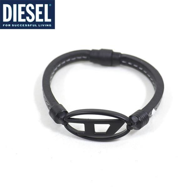 ディーゼル（DIESEL）メンズ 訳あり ブレスレット ブラック系 　修理必要品 ロゴマーク （サイ...