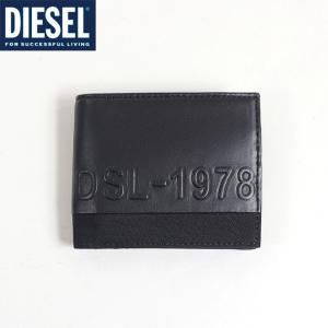 ディーゼル（DIESEL）メンズ 訳あり 二つ折り財布（小銭入れあり） ブラック系 　レザー・コーデ...