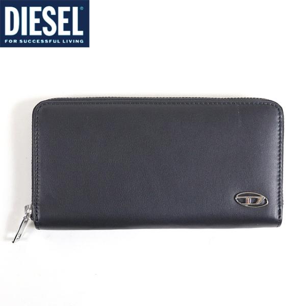 ディーゼル（DIESEL）メンズ 訳あり 長財布（小銭入れあり） ブラック系 　レザー使い ロゴプレ...