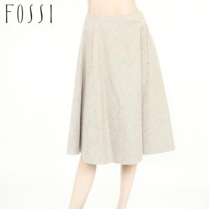 フォッシィ（FOSSI）レディース ロングスカート ベージュ系 　麻100％ （サイズ/40）*fo0037｜e-warehouse