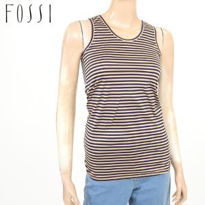 フォッシィ（FOSSI）レディース タンクトップ ブラウン系 　ボーダー （サイズ/38）*fo0096｜e-warehouse