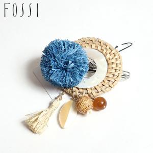 フォッシィ（FOSSI）レディース ブローチ ブルー系 　貝飾り （サイズ/F）*fo0115｜e-warehouse