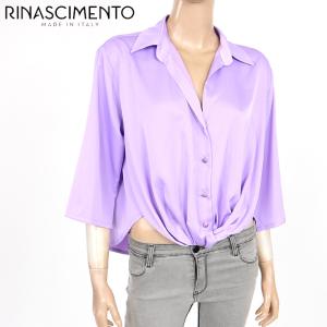 リナシメント（RINASCIMENTO）レディース 七分袖シャツ パープル系 　裾絞り イタリア製 （サイズ/S）*rc0095｜e-warehouse