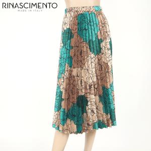 リナシメント（RINASCIMENTO）レディース ロングスカート グリーン系 　プリーツ 花柄 ウエストゴム イタリア製 （サイズ/XS）*rc0529｜e-warehouse