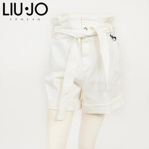 リュージョー（LIU JO）レディース ショートパンツ ホワイト系 　リボンベルト付き イタリア製 （サイズ/28）*si0059｜e-warehouse