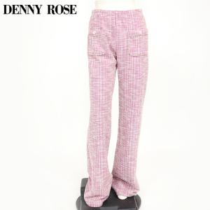 デニーローズ（DENNY ROSE）レディース ロングパンツ パープル系 　ラメ入り　ラインストーン飾り イタリア製 （サイズ/44）*uw0088｜e-warehouse