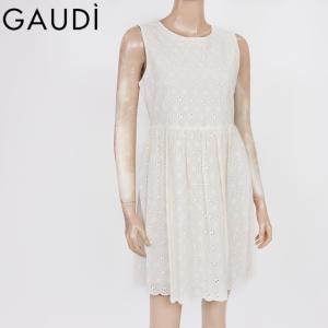 ガウディ（GAUDI）レディース ワンピース ミディアム ホワイト系 　ノースリーブ　刺繍柄 イタリア製 （サイズ/42）*uw0269｜e-warehouse