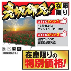 ジョワイユ SW434KWHH 43型 4K対応 液晶テレビ  シルバー