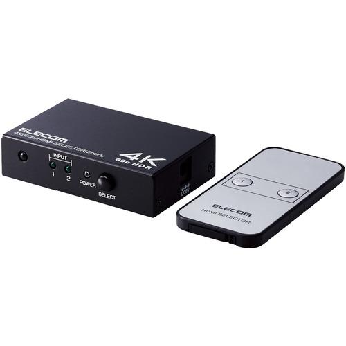 エレコム DH-SW4KP21BK HDMI切替器(2ポート) PC ゲーム機 マルチディスプレイ ...