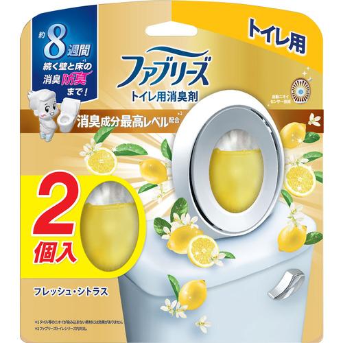 P&amp;Gジャパン ファブリーズＷ消臭 トイレ用消臭剤 消臭成分最高レベル フレッシュ・シトラス ２個パ...