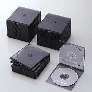 エレコム CCD-JSCSW50CBK Blu-ray／DVD／CDケース(スリム／PS／2枚収納／...