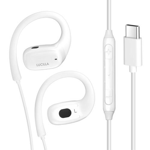 LUCILLA HPTCOP001WH オープンイヤー型Type-Cイヤホン DAC搭載 リモコン付...