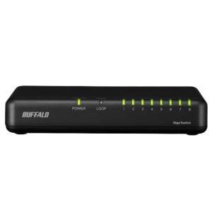 BUFFALO LSW7GT8EPBK Giga対応 スイッチングハブ 8ポート 電源外付けモデル マグネット付 ブラック｜キムラヤテック ヤフー店