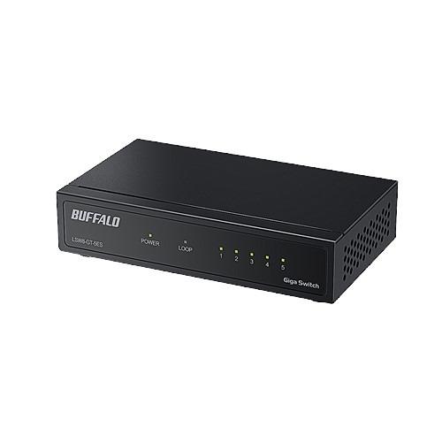 BUFFALO LSW8GT5ESBK Giga対応 スイッチングハブ 金属筐体 5ポート ファンレ...