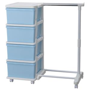 [幅83.5×奥行42×高さ91.2cm] ハンガーバー付き キャスター付き