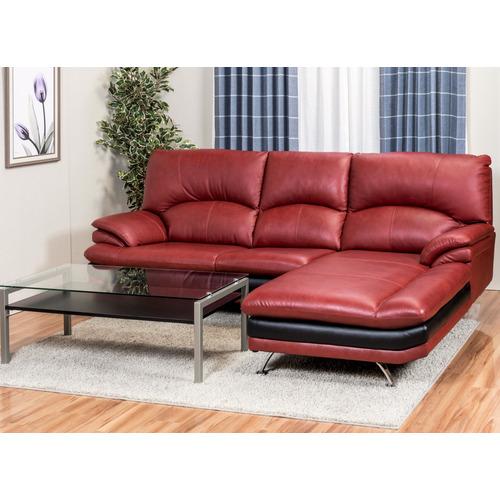 ［幅237］左カウチソファ 本革 「YCS150003RD」 レッド ヤマダオリジナル 左カウチソフ...