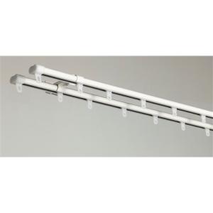 伸縮式カーテンレール E202 ホワイト ダブル1.1~2.0