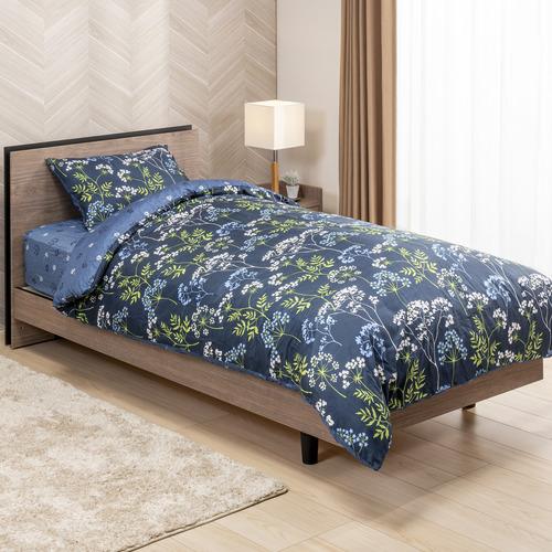 [ダブル] 掛布団カバー クラシカルフラワー ネイビー