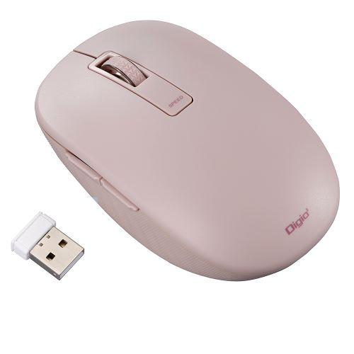 ナカバヤシ MUS-RKF218P 無線静音5ボタンBlueLEDマウス ピンク