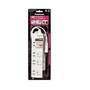 パナソニック WHS25249WP ザ・タップZ 4コ口 2m ホワイト ACアダプター対応