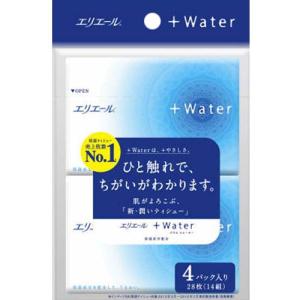 大王製紙 エリエール プラスウォーター ポケットティッシュー 4パック 【日用消耗品】｜e-wellness