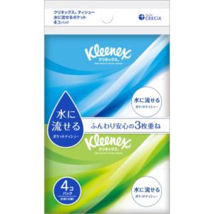 日本製紙クレシア クリネックスティシュー 水に流せるポケット 4個パック｜e-wellness