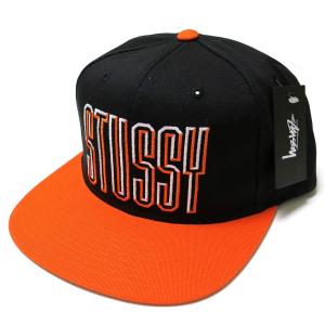 Stussy 3D Font Snapback Cap (Black/Orange) / ステューシー 3Dフォント スナップバックキャップ 2015年 夏 USモデル｜e-westclubstore
