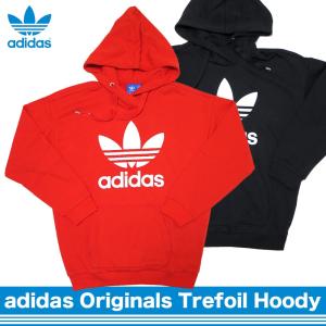 adidas Originals Trefoil Hoodie / アディダス トレフォイル プルオーバー フーディー USモデル メンズ 三つ葉ロゴ 赤 黒 ストリート ダンス｜e-westclubstore