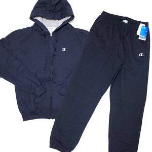 Champion Eco Ziphoodie Sweat SetUp (NAVY) / チャンピオン エコ プルオーバー フーディー 上下セットアップ USモデル スウェット キングオブスウェット｜e-westclubstore