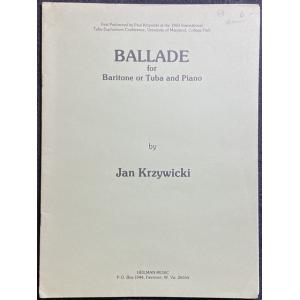 【訳あり商品】 ユーフォニアム(テューバ) ソロ BALLADE for Baritone or Tuba and Piano / Jan Krzywicki / チューバ｜e-yoshiyagakki