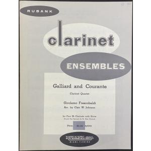 【訳あり商品】 クラリネット 4重奏 (Fourth Part Optional for B♭Bass Cl) Galliard and Courante / Girolamo Frescobaldi / Arr. Clair W. Johnson｜e-yoshiyagakki