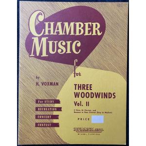 【訳あり商品】 木管3重奏(Fl,B♭Cl,Bon(B.Cl))： 木管3重奏のための室内楽曲 第2巻 CHAMBER MUSIC FOR THREE WOODWINDS,VOL.2 / H. Voxman