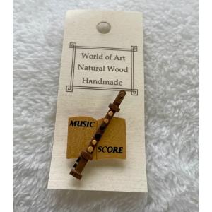 手作りの寄木ブローチ フルートの商品画像