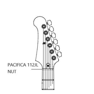 ヤマハ エレキギター パーツ Pacifica 112JL (レフトハンドモデル) 用 ナット 上駒 （白）｜e-yoshiyagakki