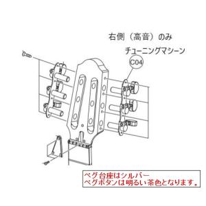 YAMAHAパーツ サイレントギター SLG200N 用 チューニングマシーン (右・高音側のみ） 糸巻1〜3弦用 (R1/クロジク)｜e-yoshiyagakki