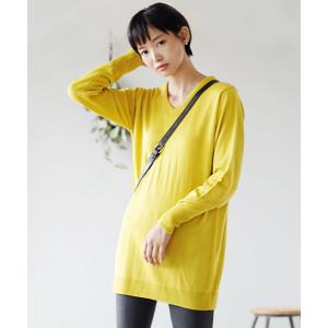 ニット 冬 レディース セーター カットソー 長袖 zootie ズーティー ヒートフル ニットチュニック Vネック あったか