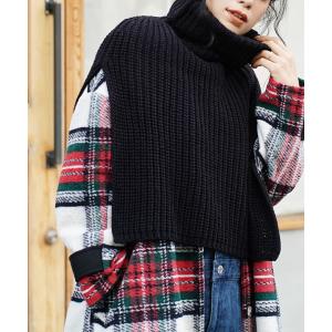 スヌード 冬服 レディース トップス ニット セーター ニットベスト マフラー タートルネック 大きいサイズ 秋冬 ローゲージ ざっくりニット ロング丈