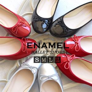 バレエシューズ レディース パンプス 楽ちん 痛くない  レディース 靴 ぺたんこ ローヒール 大きいサイズ 小さいサイズ エナメル バレエシューズ
