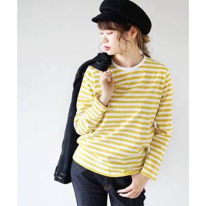 カットソー 綿100% ロンTee レディース ボーダー チ...