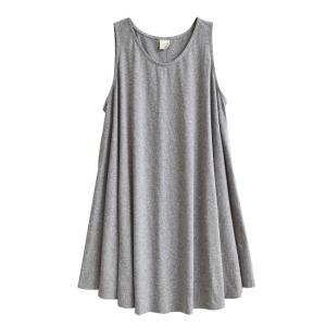 ワンピース 体形カバー 膝丈 タンクワンピース ノースリーブ...