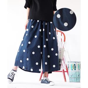 ガウチョ レディース 秋 ボトムス パンツ ワイドパンツ 大きいサイズ zootie ズーティー ルーセント インドコットン ガウチョパンツ［柄］