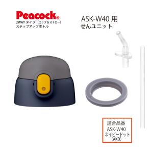 ASK-W40 せんユニットネイビードット ピーコック魔法瓶工業 2WAYタイプ ステップアップボトル 送料無料｜e-zakkaya-parts