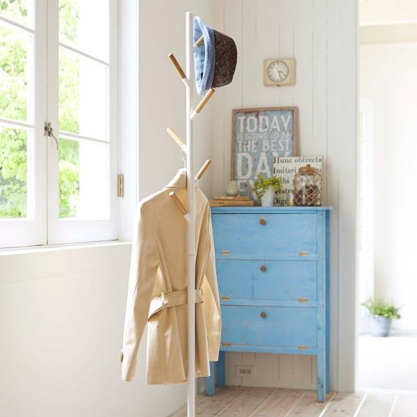 ポールハンガー コートハンガー コート掛け ハンガーラック 木製 北欧 玄関 狭い 山崎実業 ポール...