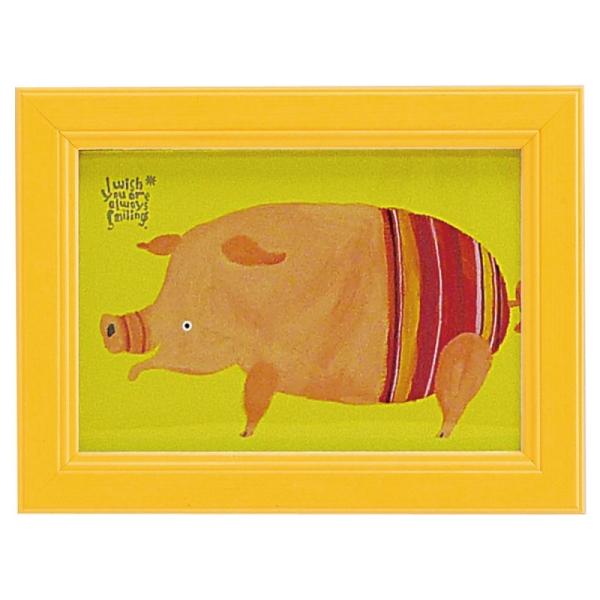 アートパネル 動物 18×13.5cm 武内祐人 ブタ 壁掛けアート アート パネル 北欧 壁掛け ...