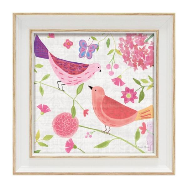 アートパネル 鳥 花 モダン 玄関 北欧 ウォール アート ミニ 壁掛け 額入り インテリア アート...